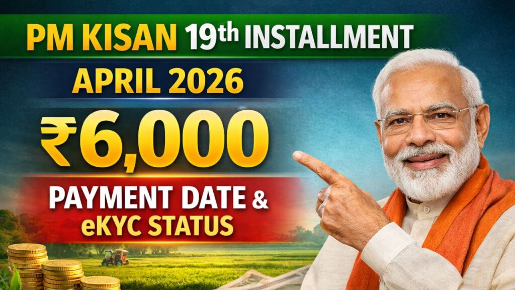 PM Kisan 19th installment April 2026 ₹6000 payment date update with Narendra Modi and eKYC status information for farmers