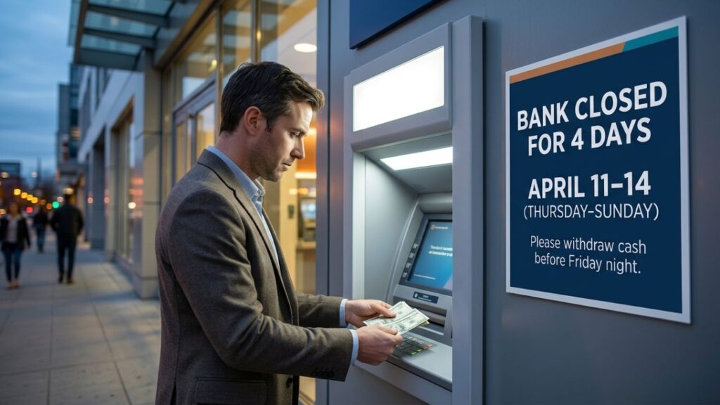 Banks closed 4 days from April 11 to 14 2026 due to second Saturday Sunday and Ambedkar Jayanti