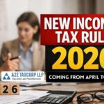 Illustration showing a salary slip comparison under the New Income Tax Act 2026.