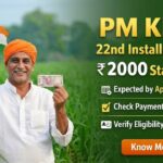 A farmer looking at his mobile phone for PM Kisan status update.