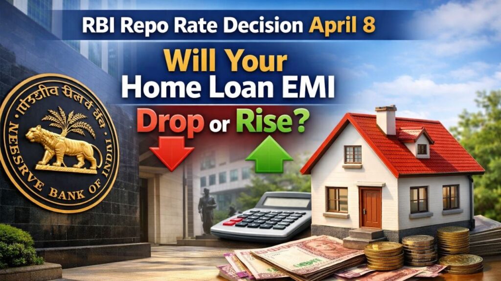 RBI repo rate decision April 8 2026 showing impact on home loan EMI and FD rates