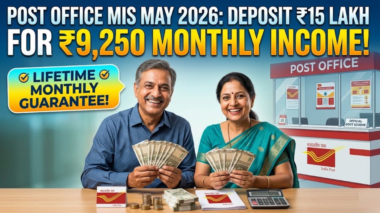 Post Office MIS May 2026: Deposit ₹15 Lakh for ₹9,250 Monthly Income