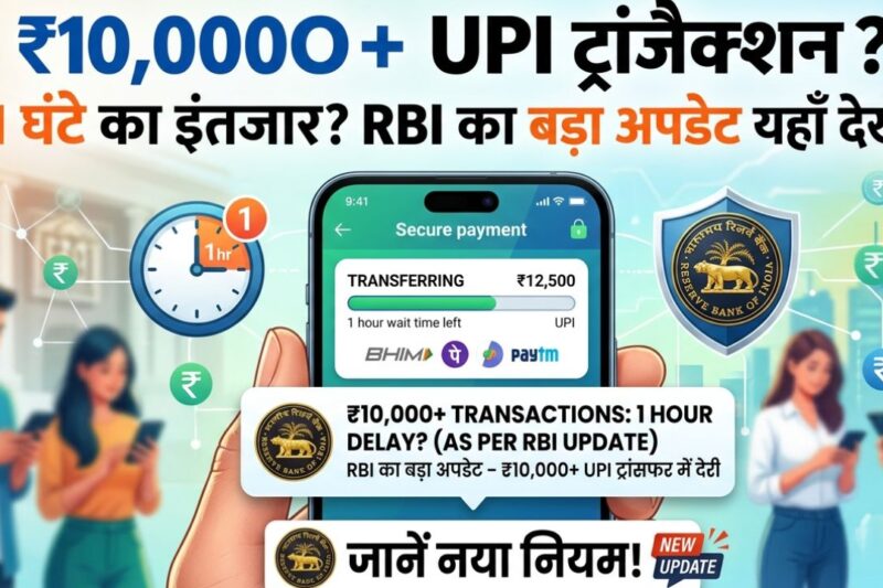 RBI proposed UPI transactions above ₹10,000 may face 1 hour delay for security in India