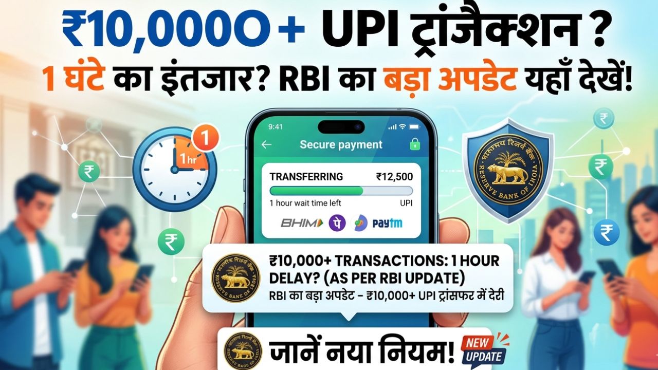 RBI proposed UPI transactions above ₹10,000 may face 1 hour delay for security in India