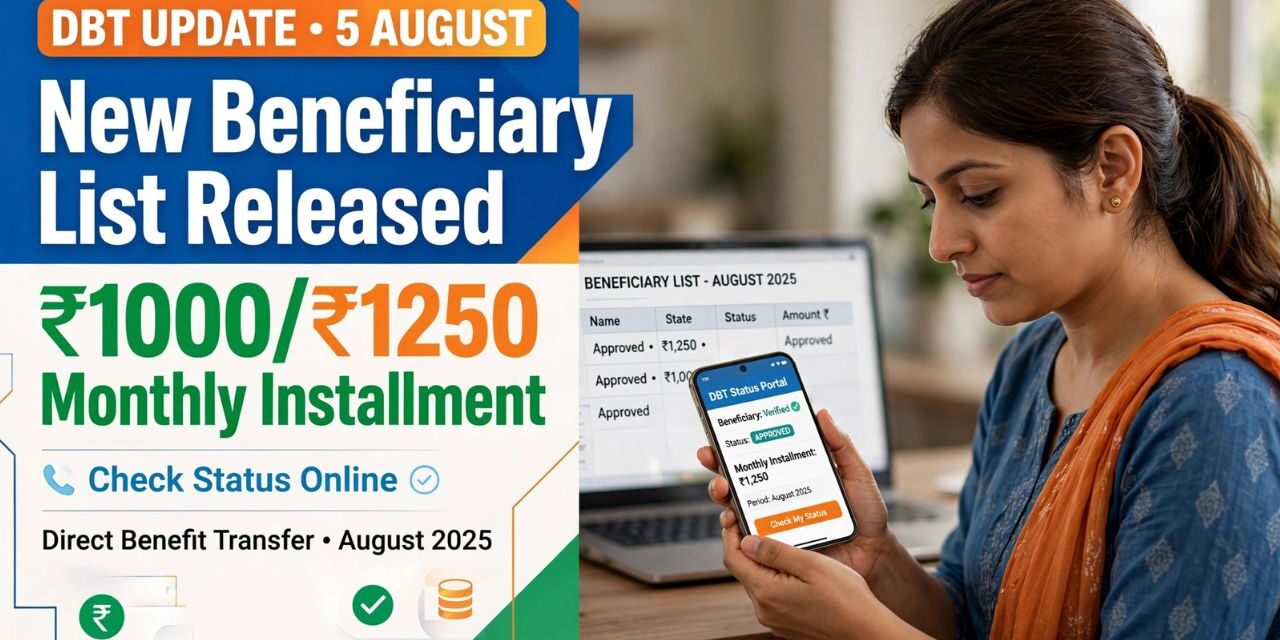 Indian woman holding smartphone displaying DBT payment success notification