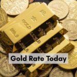 Gold biscuits and Indian gold jewelry with price update notification tag