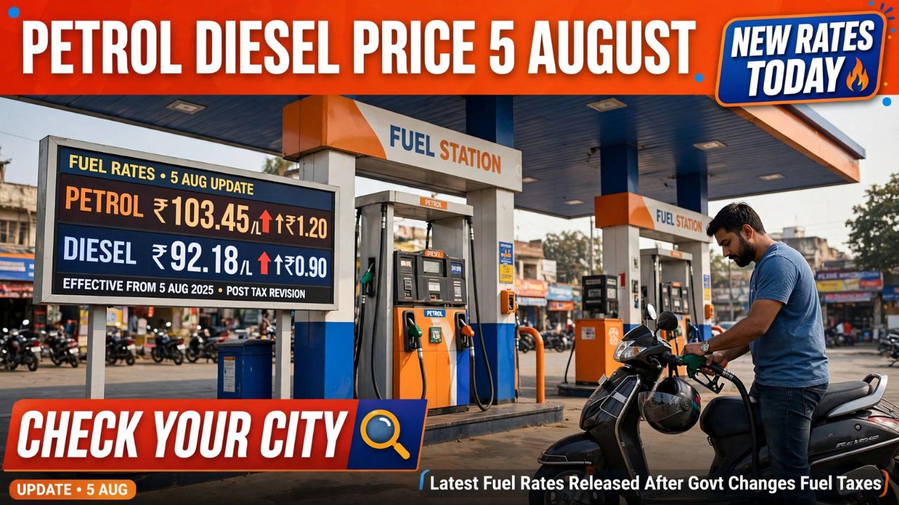 Digital display of fuel nozzle showing petrol and diesel rates per litre